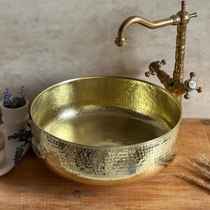 Lavabo de Latón para Baño Residencial de Lujo, Lavabo Decorativo de Metal, Lavabo de Latón Premium, Lavabo Moderno Vintage - Product Image 6