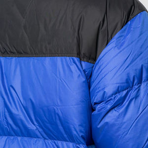 Veste matelassée bleue pour homme, col montant, fermeture éclair, coupe-vent, manteau d'hiver décontracté, style épais, rembourrage en polyester - Product Image 3