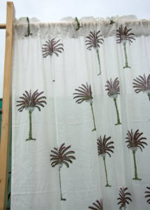 Rideau Bohème en Coton Imprimé à la Main Motif Palmier, Draperie de Fenêtre Traditionnelle Indienne, Panneau de Rideau Fait Main, Textile de Maison - Product Image 4