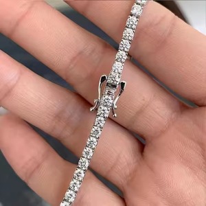 New Elegant Vintage Design Multi Shape Moissanite Diamond Bracelet Unisex White Gold Plated at Reasonable Price For Export - Product Image 4