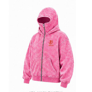 Dernières tendances : Hoodies Balaclava pour hommes effet délavé, fabriqués au Pakistan, style streetwear basique, vente en gros, design personnalisé, offre spéciale - Product Image 2