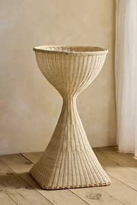 Jarrón de suelo de ratán natural auténtico, urna decorativa grande de mimbre con forma de reloj de arena para flores secas, decoración de interiores del hogar - Product Image 2