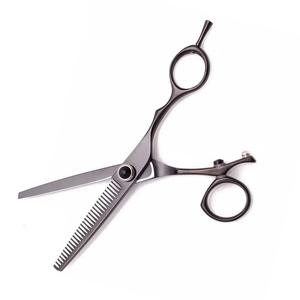 Ciseaux de barbier professionnels multicolores à lame droite, outil de beauté fait main, manche en caoutchouc, acier inoxydable, pointe acérée - Product Image 3