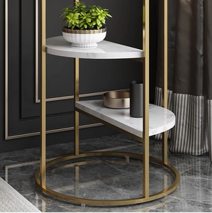 Customized 3 Tier <b>Table</b> Luxury Furniture Marble Top Round <b>Side</b> <b>Table</b> Gold Plated for Living Room, Hotel, Office Home Designer - Product Image 3