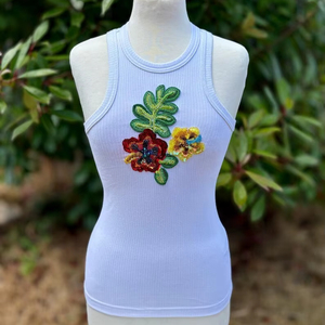 Débardeurs côtelés pour femmes, fabricant, tissu extensible en coton, doux, respirant, confortable, style été - Product Image 1