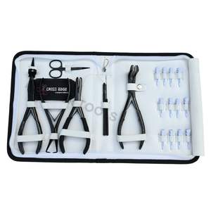 Kit d'outils pour extensions capillaires noires avec pince à micro-perles, mini-ciseaux et dissolvant de perles, outil de séparation des mèches - Product Image 1