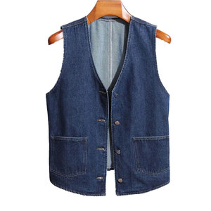 Chaleco de Mezclilla para Hombre, Invierno, Servicio OEM, Ropa Casual de Exterior, 100% Algodón, Transpirable, Ecológico, Moda Diaria, Tejido Suave - Product Image 1