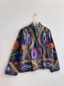 Veste en coton brodée style bohème, respirante, style vintage, veste streetwear, style bohème - Product Image 3