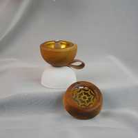 Brûleur d'encens Bakhoor en bois d'acacia naturel, écologique, pour l'aromathérapie, cadeau tendance pour la maison, le Ramadan, l'Aïd, les fêtes, style arabe