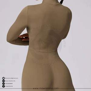 Custom Backless Yoga Jumpsuit Breathable One Piece Fitness Bodysuit Front Zip Workout <b>Romper</b> Naked Feel Winter Sports Wear - Product Image 5