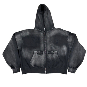 Sudadera con Capucha Amarilla Tie Dye para Hombre, Algodón French Terry, Cierre de Cremallera, Corte Regular, Ropa Casual de Otoño - Product Image 3