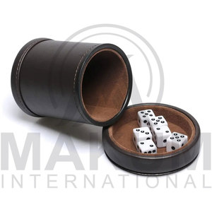 High Quality 100% Genuine Leather Black <b>Dice</b> Shaker Cups with customized Logo - Product Image 2