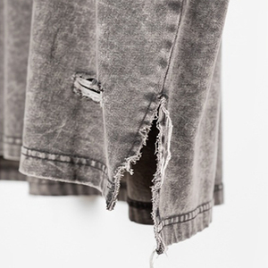 T-shirt oversize délavé pour homme, à épaules tombantes et manches courtes, personnalisé, effet délavé et déchiré, style délavé à l'acide - Product Image 4
