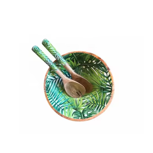 Bol en bois de manguier imprimé émail édition Iftar de luxe, élégant bol en bois imprimé - Product Image 2