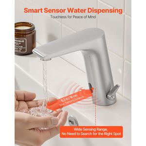 Rubinetto per Lavabo Bagno con Sensore di Movimento Senza Contatto, Monocomando Acqua Calda e Fredda Regolabile Automatico - Product Image 2