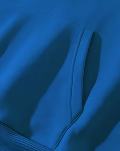 Men's Two-Piece Customizable Blue Hooded Sweatshirt Set Casual Winter Wear French Terry Knitted Breathable 380g Cotton Polyester - Product Image 4