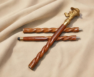 Canne de marche artisanale pour homme avec poignée en forme de cigare, canne en bois vintage de style victorien, canne décorative, cadeau unique - Product Image 3