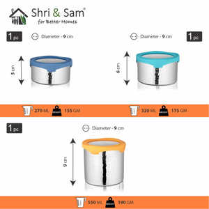 3pcs Stainless Steel Hammered Canister with Air Tight Lid Lock & Roll for <b>Storage</b> <b>Bottles</b> & <b>Jars</b> - Product Image 3