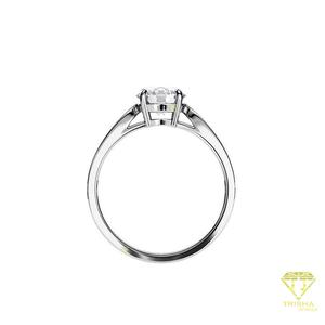 Round Cut Moissanite Diamond <b>Solitaire</b> Engagement <b>Ring</b> in White Gold Pave Band Classic Promise Wedding Anniversary <b>Ring</b> - Product Image 2