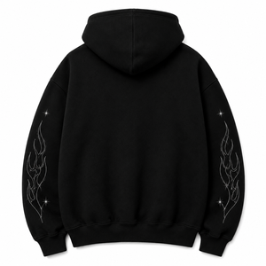 Sudadera Premium con Capucha de Invierno, con Pedrería Gráfica, de Algodón Grueso y Felpa, con Bolsillos, Estilo Oversize, Personalizable, Streetwear OEM - Product Image 4