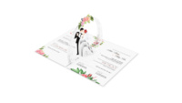 Carte de vœux d'anniversaire élégante avec arche florale 3D pop-up, design personnalisé, finition mate, papier de haute qualité, impression numérique