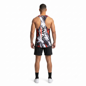 Men Gym <b>Stringer</b> Tank Top Interlock/Micro Mesh 95% Polyester Spandex Y-Back <b>Vest</b> Breathable Quick-Dry Bodybuilding Fitness - Product Image 2