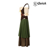 Costume médiéval pour femmes, robe de serveuse de bière allemande, Dirndl, robe en mousseline de soie tissée, cosplay, fête, grande taille