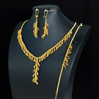 Exclusivo Juego de Joyería Vintage, Chapado en Oro de 21k, Diseño de Espigas de Trigo, Juego de Joyería para Boda, Regalo para Mujer