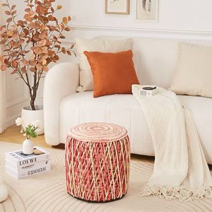 Hand Weaved Natural Seagrass <b>Pouf</b> Ottoman Boho Style Footrest Stool Accent Chair Liv Braided Pouffe Footstool - Product Image 6