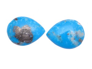 Turquoise AAA 11x14mm, cabochon lisse en forme de poire, turquoise naturelle bleue d'Arizona, pierre semi-précieuse, cabochons à dos plat pour bijoux - Product Image 3