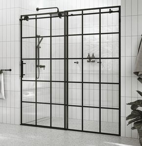 FUTUREGLASS Porte de douche carrée moderne en verre trempé de sécurité 3/5/6/8/10 mm, coulissante, garantie 2 ans pour salle de bain - Product Image 3