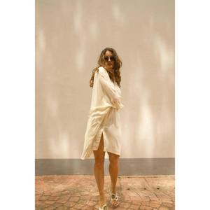 Vestido Camisero Casual Holgado para Mujer, Ligero, de Manga Larga, con Botones, Midi, Elegante, Corte Relajado, Atuendo de Verano - Product Image 4