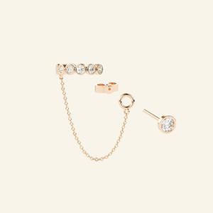 Pendiente de Oreja Individual de Oro Sólido de 14K con Diamante Cultivado en Laboratorio, Aro para Cartílago Helix, Joyería Fina Elegante para Mujer - Product Image 5