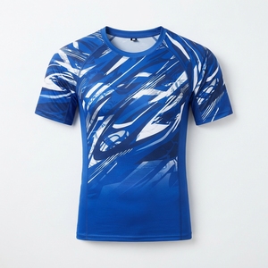 Maillot de compression MMA à manches courtes personnalisé par sublimation pour homme, séchage rapide, entraînement fitness, vente en gros - Product Image 1