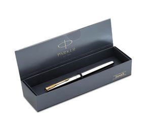 Pluma Estilográfica Parker Frontier de Acero Inoxidable con Detalles en Oro, Regalo Corporativo para Uso Profesional, Modelo P39, Hecho en Delhi - Product Image 1