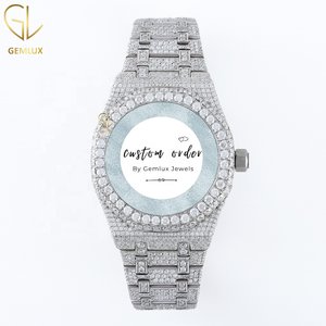 นาฬิกาฮิปฮอปสำหรับผู้ชาย ประดับเพชรโมอิสซาไนต์ D VVS ระดับหรูหรา พร้อมกลไกโครโนกราฟอัตโนมัติ ผ่านการทดสอบเพชร - Product Image 1