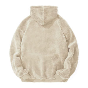 Sweat à capuche Sherpa surdimensionné pour homme, en molleton 100% coton, avec demi-fermeture éclair, style streetwear personnalisé - Product Image 6