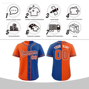 Maillot de baseball personnalisé uni avec fermeture boutonnée, empiècements contrastés, haute qualité, tenue d'équipe OEM, vente en gros, usage scolaire, grandes tailles, 100% coton - Product Image 2