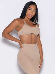 Latest Glacial Beige Passion Sports Bra Adjustable Strappy Back Design Curved <b>Underbust</b> And High Impact Women Fitness Sports Bra - Product Image 3