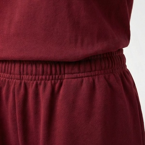 Women's 2 Piece Knitted Cotton Shorts Set Crew Neck Short Sleeve Loose Fit Casual Daily Wear Above Knee Solid <b>Maroon</b> Foil Print - Product Image 5