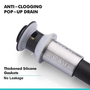 Bonde de vidange escamotable de 1,75 pouce pour lavabo de salle de bain en acier inoxydable, anti-colmatage, pour lavabo sur colonne, vanité, siphon de plomberie - Product Image 3