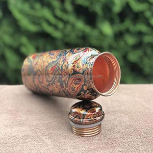 Botella de agua de cobre hecha a mano en India con juego de vasos, gran capacidad, botella de agua escolar de proveedor indio - Product Image 4