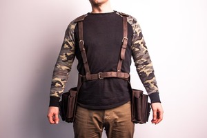 Leather <b>Tool</b> <b>Belt</b> With Multiple Pockets For <b>Tools</b> And Screwdrivers Workwear Accessory - Product Image 2