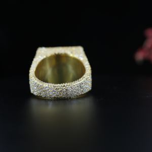 แหวนโมอิสซาไนต์ VVS แบบกำหนดเอง ประดับเพชรเต็มวง ผ่านการทดสอบเพชร เงินแท้ 925 สไตล์ฮิปฮอป แหวนวงกว้างสำหรับผู้ชาย - Product Image 5