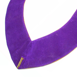 Collier d'officier maçonnique brodé or, haute qualité, broderie étoile personnalisée, tissu violet, collier d'officier 2026 - Product Image 5