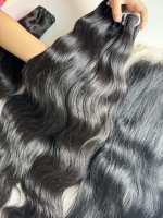 Cheveux naturels noirs ondulés en trame, 100 % vierges, Remy vietnamiens, sans nœuds, sans perte, vente en gros