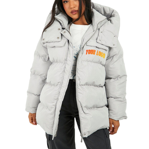 New Arrival 2026 Winter Women's Eco-Friendly Waterproof Windproof Sheep Skin Trimmed Polyester Filled Hooded <b>Puffer</b> <b>Jacket</b> - Product Image 2
