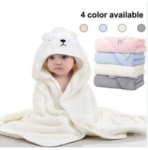 Lot de 2 serviettes à capuche pour bébé, essentiels, 31,5x31,5 pouces, 2 motifs, serviette de bain en microfibre douce et absorbante pour garçon et fille - Product Image 4