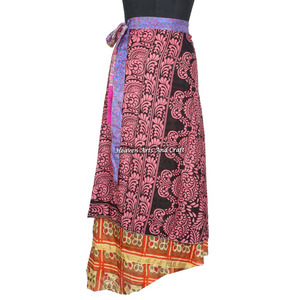 New Amazing Colors and Prints for Summer Days in Silk <b>Wrap</b> <b>Skirt</b> Australia / New Zealand Rajasthan Silk Sari Magic Around <b>Skirt</b> - Product Image 6