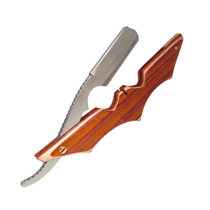 High Quality Stainless Steel & Wooden Handle Foldable Professional <b>Barber</b> Straight Shaving Razor with Single <b>Blade</b> - Product Image 3